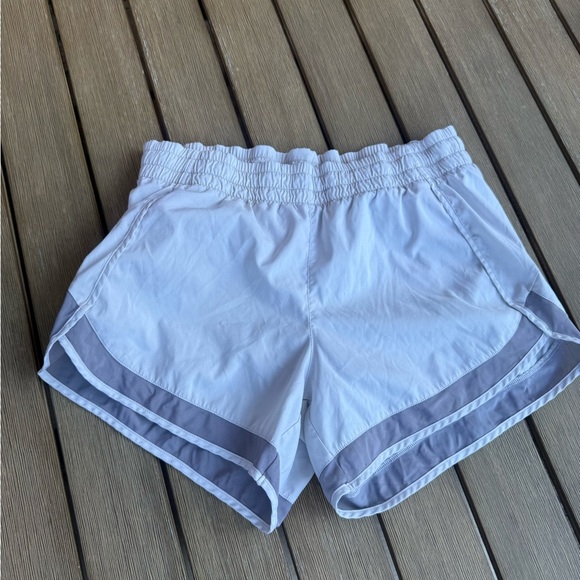 Athleta Pants - Athleta Racer Run Shorts Women’s Small – White with Gray Trim